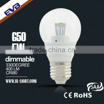 CE SAA FCC 5W SMD LED Bulb E27 G50 GLS Style Led Bulb Manufacturing Plant With 3 years warranty