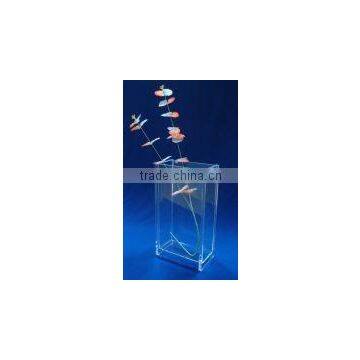 modern lucite flower vase display