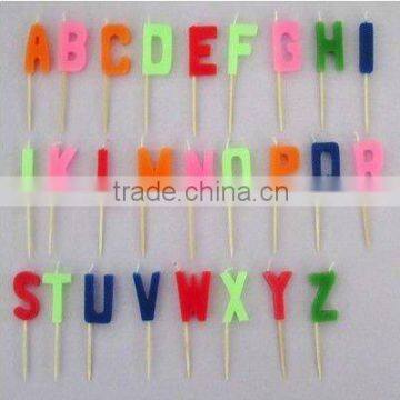 Wholesale 26 alphabet shaped birthday candles, available A B C D E F G ...Y , 26 letter candle Kids Birthday Partyware