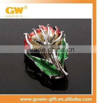 Custom metal enamel flower lapel pin