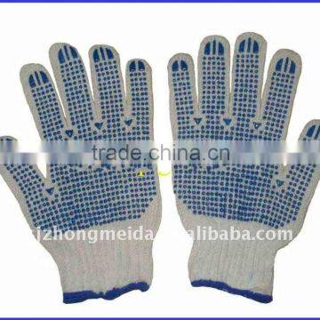 cotton pvc dotted gloves for woking and safety