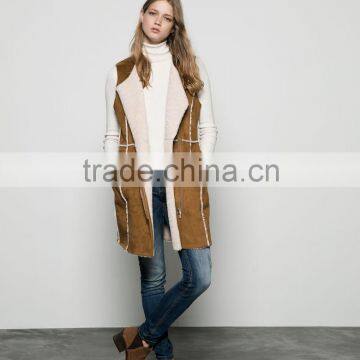 ladies winter clothing double-sided long ethnic vest