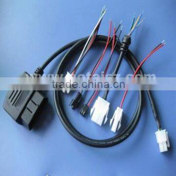 OBDii test cable harness for obd diagnostic system