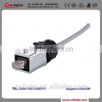 IP67 Front Panel Mounted Male to Female Waterproof RJ45 Connector With Ethernet Cable photo-3