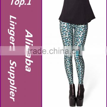 2015 Digital Print Pants 3D Maze Design Leggings Fitness Skinny Leggins Wholesale Plus Size New Fashion Women Clothes