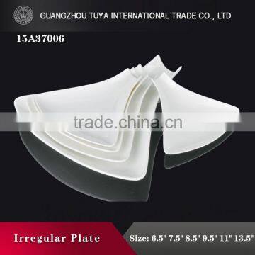 Fashion style white dessert plate triangle white plate various styles white plate