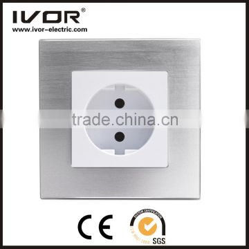 2016 new design IVOR aluminum silver material factory provided electrical Germany switches new switch socket