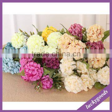 7 branches artificial indoor decoration silk plastic mum flower for sale