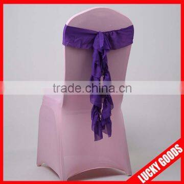 Custom Fancy Fuschia Chiffon Chair Sash for Weddings photo-4