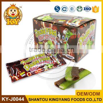 Center filling double flavors fruity sofy candy