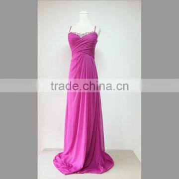 Long evening dresses/spaghetti strap/beaded