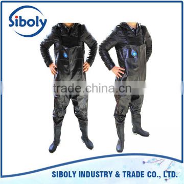 custom made pvc high chest fishing wader are used as waterproof work wear