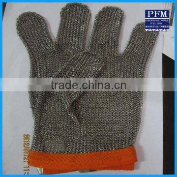 stainless steel mesh hand safty cut resistant chain mail gloves for buthcer