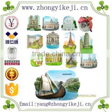 2015 chinese factory custom made handmade carved hot new products resin holland souvenirs of 3D Fridge Magnet