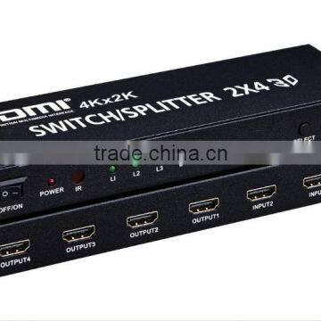 New Products 2016 2X4 4K HDMI Switch/HDMI Splitter EU