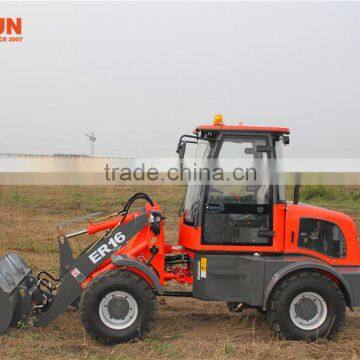 Everun Brand ER16 Small Farm Tools High Quality Wheel Loader With Grass Forks photo-5