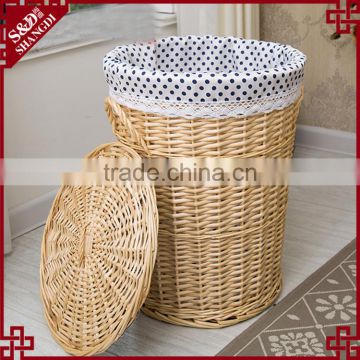 S&D handweaved washable plastic rattan laundry basket for hotel hamper basket