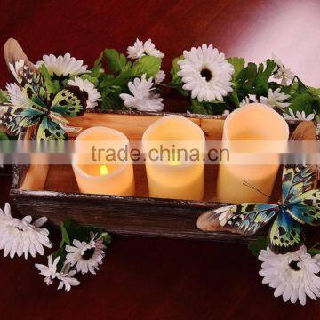 Flameless Wax Candles Yellow Flicking Paraffin Candles With Remote Control Set of 3 Led Real Wax Candles for Home Deocoration photo-6