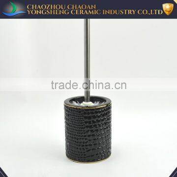 Promotional Golden Edge Ceramic Bathroom Sets Black China Manufacturer photo-5