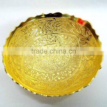 Beautiful gift item, return gift, home and garden decoration brass gold plated bowl