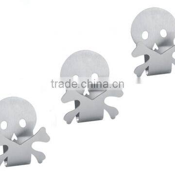 Skull Shape 3M Adhesive Stainless Steel Stick Hook photo-3