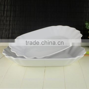 2017 Factory supplies fluted edge dinnerware serving food tray