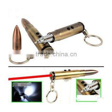 4 in 1 Laser Pointer LED Flashlight Torch Ball Pen Bullet Style Keychain photo-2