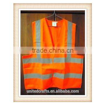 Reflective Neon Safety Vest High Visibility Hike Running Cycling Emergecy Orange