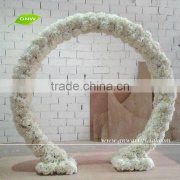 GNW 7ft White Artifical Wedding Arch in Silk Rose and Hydrangea Flowers Garland for wedding decoration