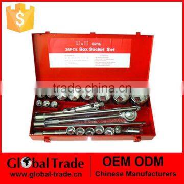 27pcs 3/4&1" Ratchet Socket Set. T0019