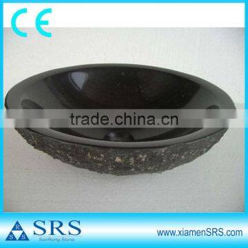 Beautiful round black marble sink