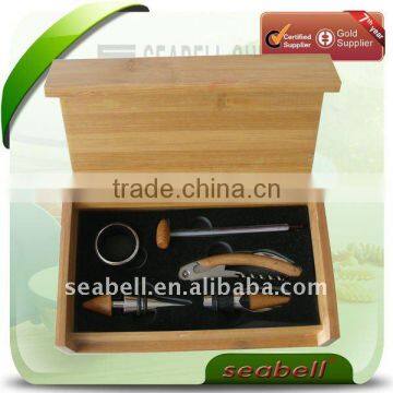 bamboo box 5pcs wine tool set