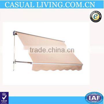 Cream Drop Arm Manual Retractable Window Awning