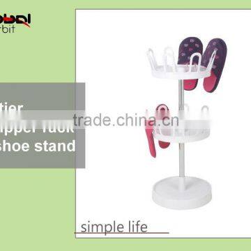Home furniture simple swivel ABS slippers rack, 2-tier waterproof shoe rack