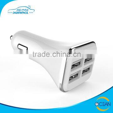 Fashion Design 4 Port USB Car Charger for iPhone / iPad / Tablet / GPS