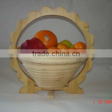 Folding bamboo fruit basket