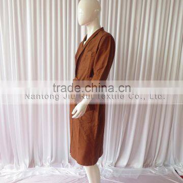 Brown Bathrobe For Women Spa Cmfortable Cotton Waffle Bathrobe Winter Warm Long Sleeve Pajamas photo-6