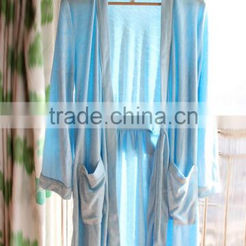 100% bamboo fiber women's bathrobe, terry cloth bathrobe,nightwear gown