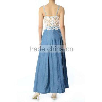 White Lace Sleeveless Casual Maxi Dress Pictures of Latest Gowns Designs photo-4