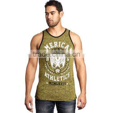 Men 's Bodybuilding Contrast Rib Tank