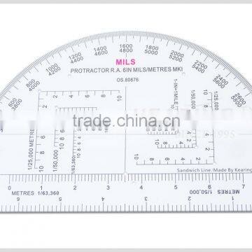 China Kearing Brand High Quality Transplant Plastic Military Round Protractor Plotter#KMP-1 photo-2