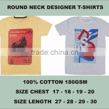 Printed Cotton T-Shirts Low Price Round Neck