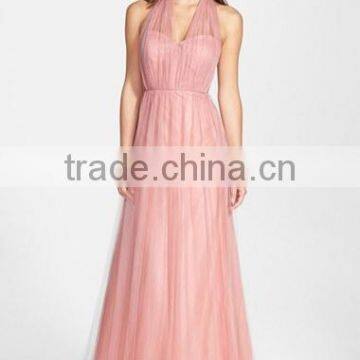 MGOO High Quality 2016 Convertible Tulle Column Plain Maxi Prom Women Long Dress Islamic Vestidos photo-6