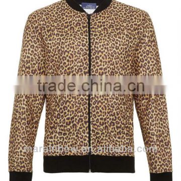 New arrival fashion design 3D Leopard all over sublimation printing jersey winter jacket Made in China