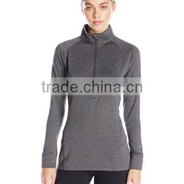 Lightweight stretch moisture wicking fitness pullover quarter zip jacket custom made for women sports and outdoor