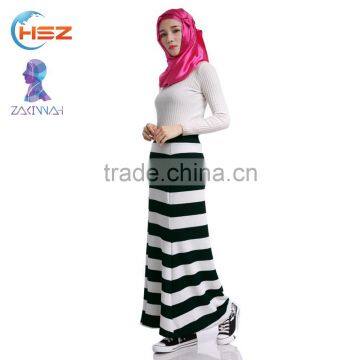 Zakiyyah 2772 Kaftan Long Chiffon Maxi Dresses Elegant Dress With Vintage Striped Package Buttocks Skirt for Muslim Women photo-2