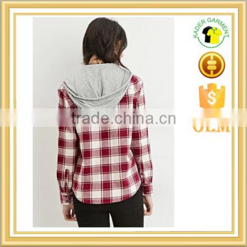 Wholesale Plaid Flannel Shirt ladies Shirt with hat Custom scotland Flannel Shirt