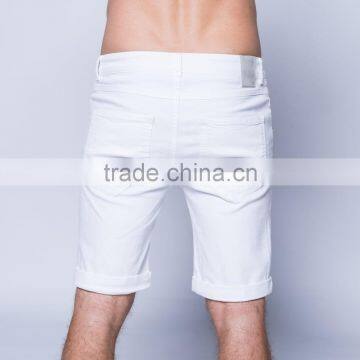 White Ripped Mens Denim Jeans Short Pants Men Distressed Denim Shorts photo-3