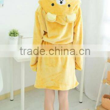 Adult Summer Rilakkuma Flannel Animal Bathrobe Animal Sleepwear Robe photo-2