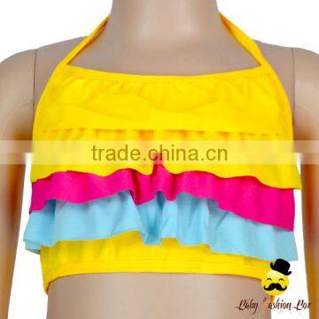 Fashion Max Children Colorful Ruffle Separable Rainbow Little Girl Swimwear Suit Clothes photo-4